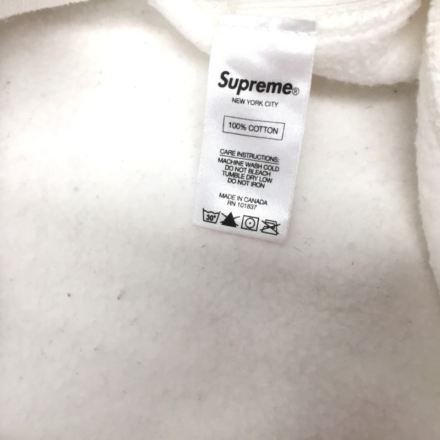 △△Supreme シュプリーム クラシックスクリプトロゴ フーディーパーカー RN 101837　CA32812  ホワイト 7