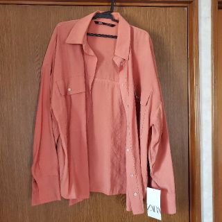 ザラ(ZARA)のZARA　オレンジシャツ(シャツ/ブラウス(長袖/七分))