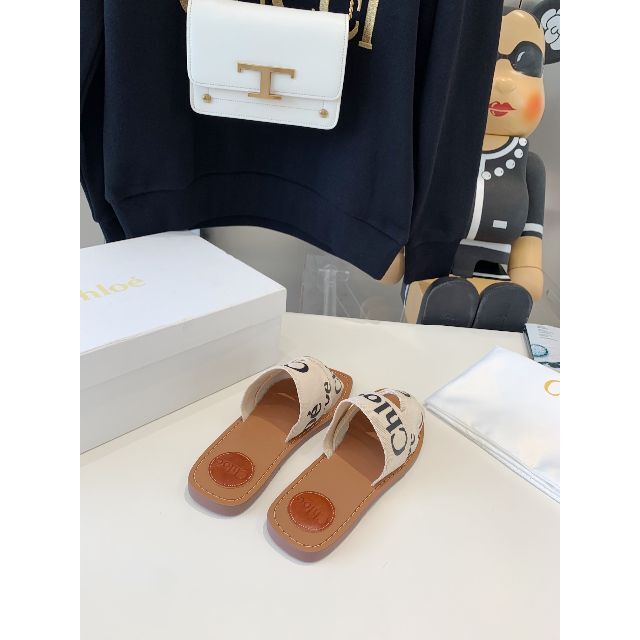 未使用品】Chloe /クロエ /クロスベルトサンダル/size37/ブラウン