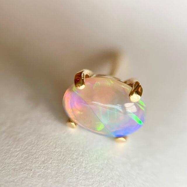 k18 18金 オパール タイピン タイタック ラペルピン ピンブローチの