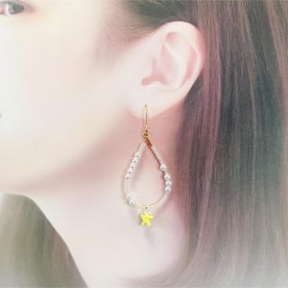 ピアス　ゆらゆらフープビーズ(ピアス)