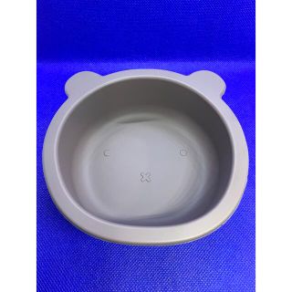 新品ベビーシリコンボウル　くまさんスナックカップ　くすみパープル(離乳食器セット)