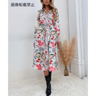 ❤️New❤️24 vintage レトロ エスニック 柄 ワンピース(ひざ丈ワンピース)