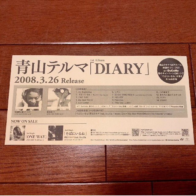 青山テルマ  1st Album  DIARY  販促 ステッカー  10枚 エンタメ/ホビーのコレクション(その他)の商品写真