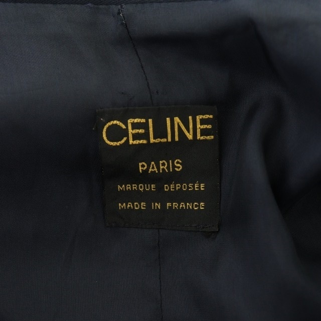 celine(セリーヌ)のセリーヌ CELINE トレンチコート 金ボタン ヴィンテージ 紺 レディースのジャケット/アウター(トレンチコート)の商品写真