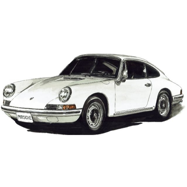 GC-808ポルシェ911T/GT3限定版画 直筆サイン額装●作家 平右ヱ門