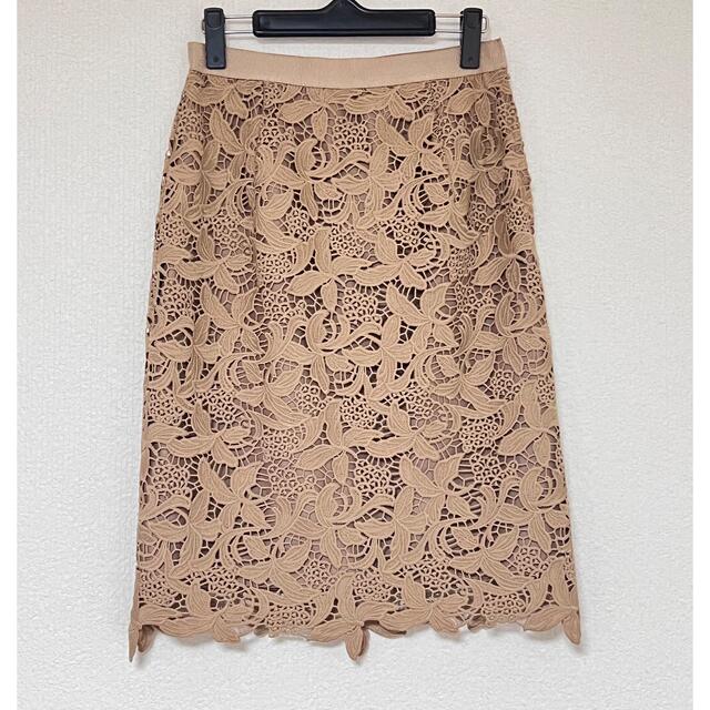 STRAWBERRY-FIELDS(ストロベリーフィールズ)のストロベリーフィールズ 総レースタイトスカート 美品 レディースのスカート(ひざ丈スカート)の商品写真