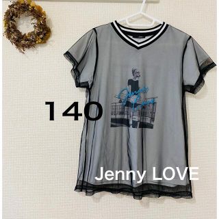 ジェニィ(JENNI)のJenni love ブラック　重ね着　透け感　かっこいい　半袖　Tシャツ(Tシャツ/カットソー)