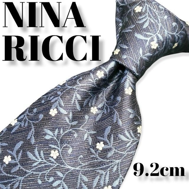 NINA RICCI(ニナリッチ)の【新入荷！】【美品】NINA RICCI　ブランドネクタイ　花柄　紺　メンズ メンズのファッション小物(ネクタイ)の商品写真