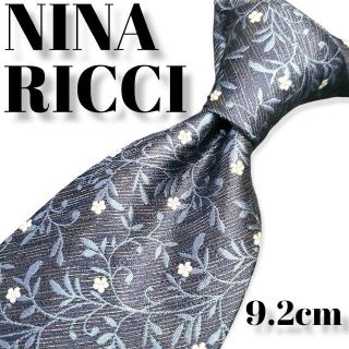 ニナリッチ(NINA RICCI)の【新入荷！】【美品】NINA RICCI　ブランドネクタイ　花柄　紺　メンズ(ネクタイ)