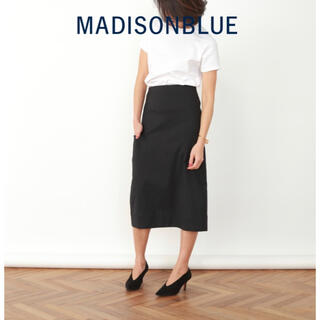 マディソンブルー(MADISONBLUE)の【MADISON BLUE】ウールナイロンスカート/ブラック/02(ひざ丈スカート)