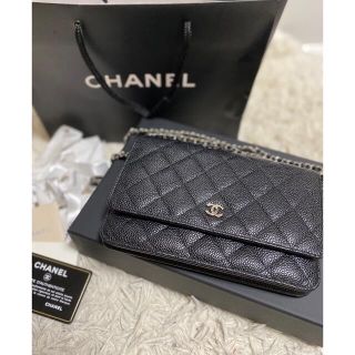 シャネル(CHANEL)のCHANEL シャネル クラシックチェーンウォレット キャビアスキンシルバー金具(財布)