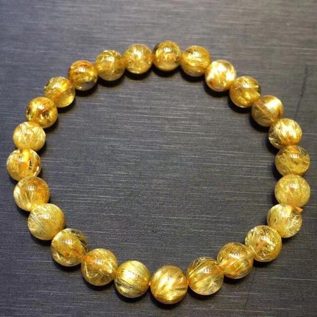 ⭐︎【天然】タイチンルチルクオーツ ブレスレット 7.5mm-