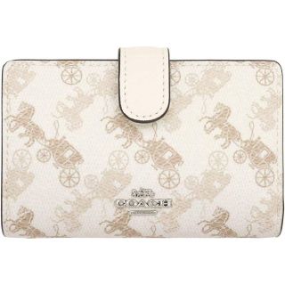 コーチ(COACH)の COACH 財布 二つ折り財布 F87936 クリーム×ベージュマルチ (財布)