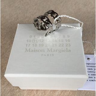 マルタンマルジェラ(Maison Martin Margiela)のM新品 メゾン マルジェラ 2連 チェーン リング 指輪 シルバー アクセサリー(リング(指輪))