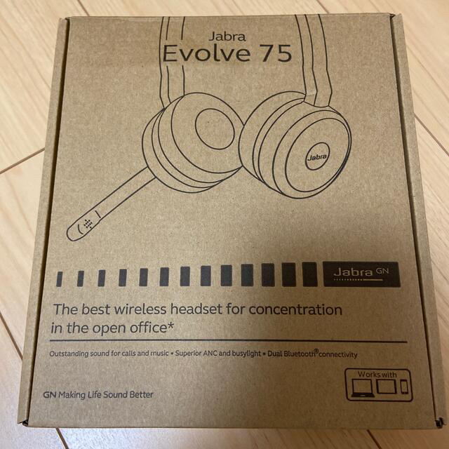 Jabra Evolve 75 UC Stereo Wireless Bluetooth Headset Music Headphones  Including Link 370 Retail Packaging), Black並行輸入 イヤホン、ヘッドホン