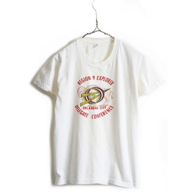 60s ビンテージ □ BSA ボーイスカウト 染み込み プリント 半袖 Tシャ