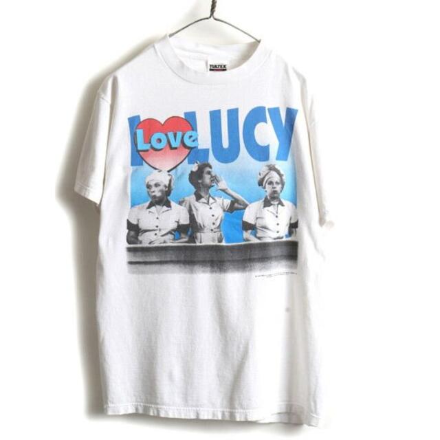 90s ☆ I LOVE LUCY プリント 半袖 Tシャツ ( メンズ L