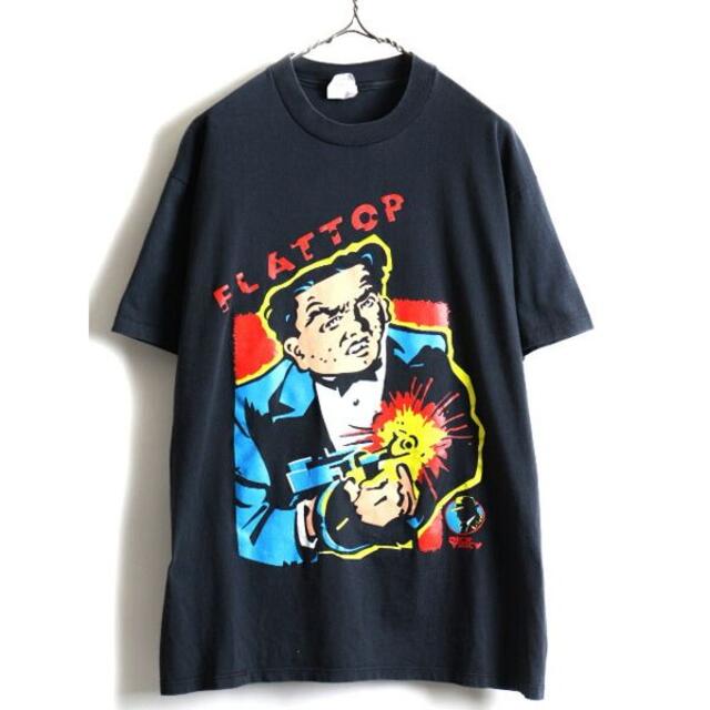 90s USA製 ☆ ディック トレイシー フラットトップ プリント 半袖 Tシ
