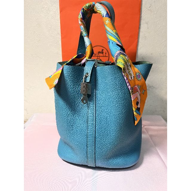 ☆正規超美品☆エルメス ピコタンロック ハンドバッグ トリヨン ブルージーン♪