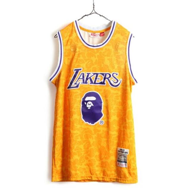 □ A BATHING APE x ミッチェル&ネス NBA レイカーズ タン
