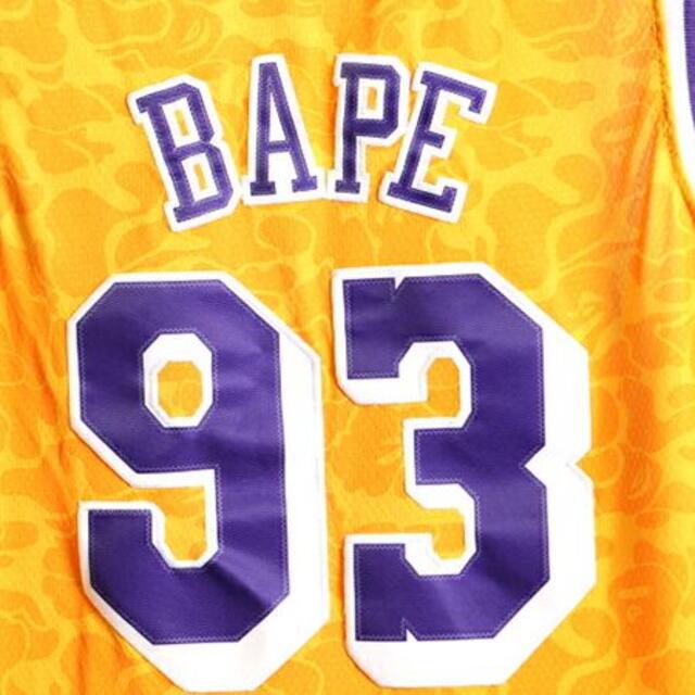 □ A BATHING APE x ミッチェル&ネス NBA レイカーズ タン