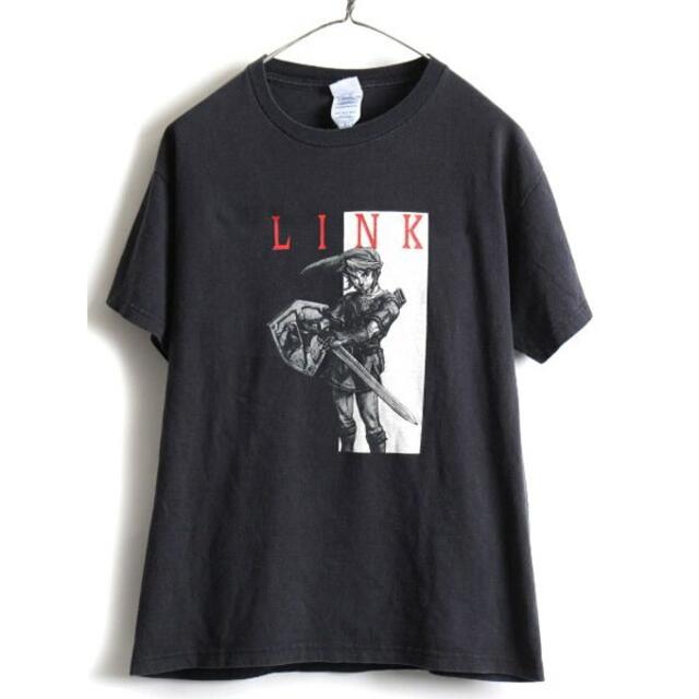00s オールド ☆ ゼルダの伝説 リンク プリント 半袖 Tシャツ ( メンズ