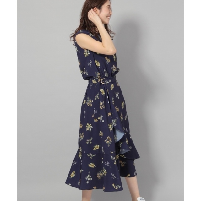 美品*アンデミュウ 花柄ラッフルワンピース ミッシュマッシュ系