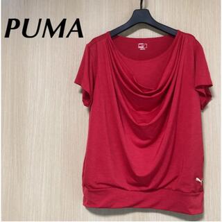 プーマ(PUMA)の超美品 PUMA プーマ レディース L 半袖 トップス Tシャツ 赤(Tシャツ(半袖/袖なし))