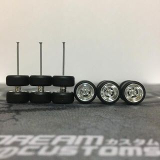 1/64ミニカー用タイヤホイール3台分カスタムパーツ ホットウィール