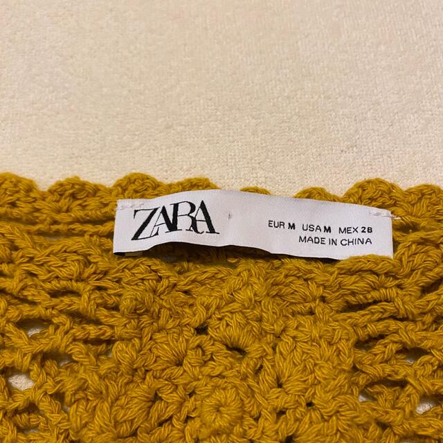 ZARA(ザラ)のZARA かぎ編みニット　サマーニット　透かしニット　イエロー　M レディースのトップス(ニット/セーター)の商品写真