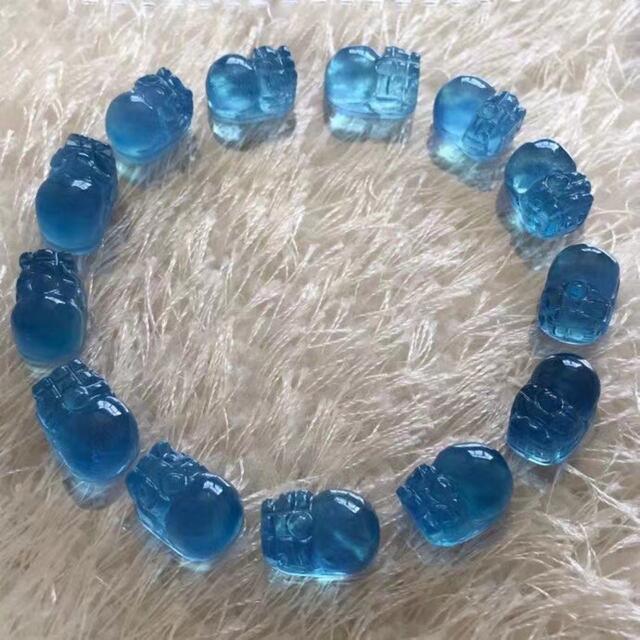 ⭐︎【天然】アクアマリン ブレスレット 貔貅 20.1g-