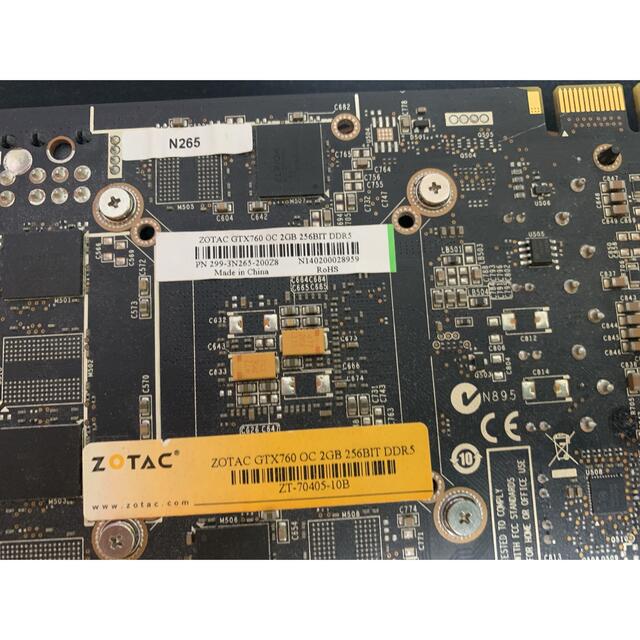 ZOTAC GTX760 OC 2GB 256BIT DDR5 スマホ/家電/カメラのPC/タブレット(PCパーツ)の商品写真