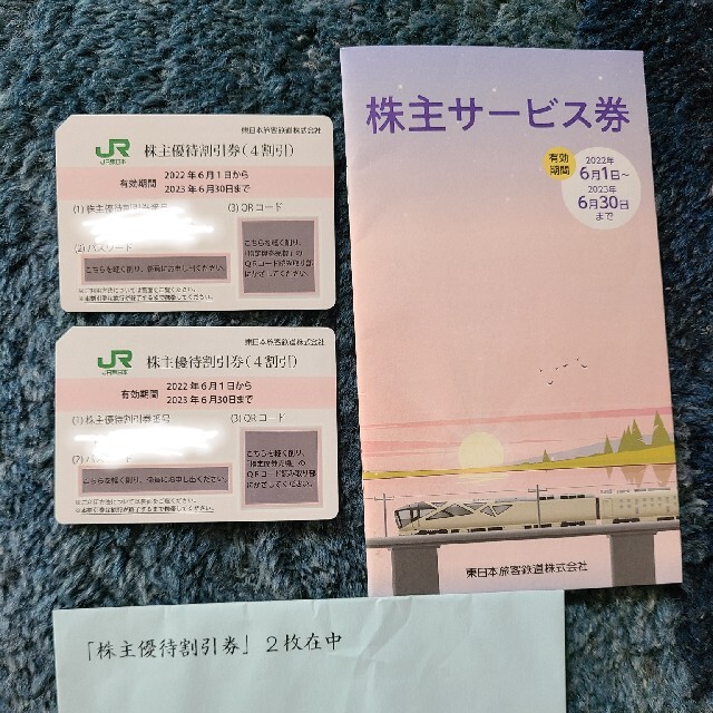 JR(ジェイアール)の東日本旅客鉄道 株主優待 株主優待割引券(2枚） チケットの優待券/割引券(その他)の商品写真