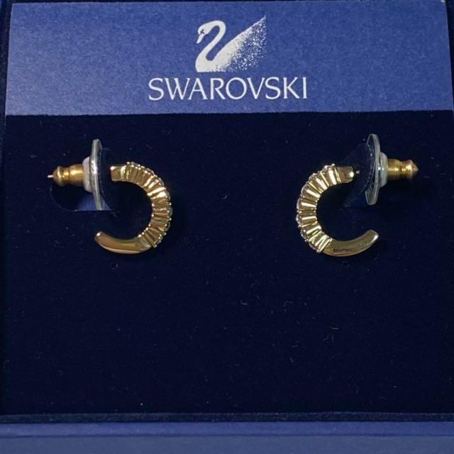 超美品⭐️SWAROVSKI スワロフスキー　ハーフリングピアス