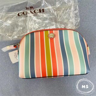 コーチ(COACH)のコーチ ポーチ マルチストライプ Coach multistripe case(ポーチ)