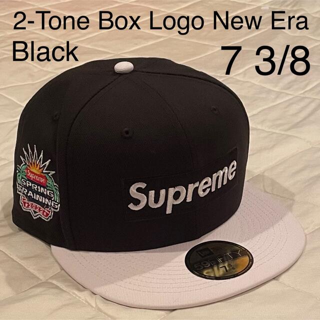 2-Tone Box Logo New Era Black 7 3/8キャップ