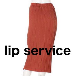 リップサービス(LIP SERVICE)のリップサービス　プリーツスカート　オレンジ(ひざ丈スカート)