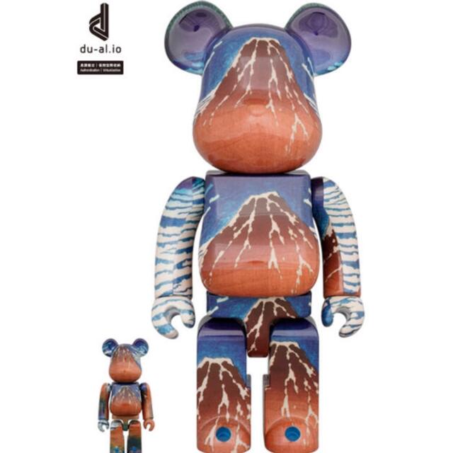 BE@RBRICK 葛飾北斎 「冨嶽三十六景 凱風快晴」100％ & 400％