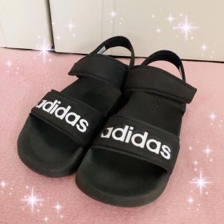 アディダス(adidas)の☆adidasアディダス☆ロゴデザインキッズサンダル☆20cmブラック(サンダル)