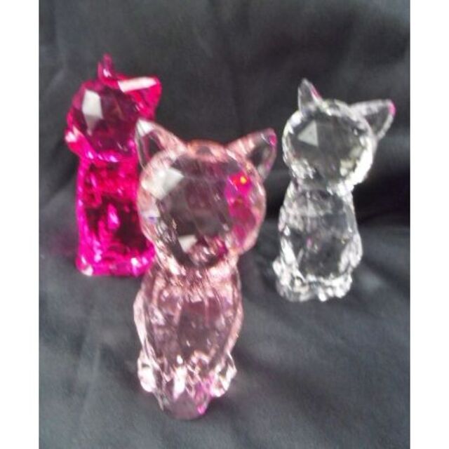 3点 アクリルアイス 猫/ネコ 3色 ピンク 動物 プライズ品 フィギュア ねこ