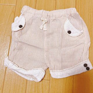 ベージュストライプ柄ショートパンツ(パンツ)