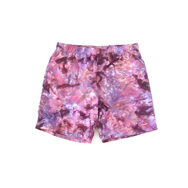 Supreme 2022SS Nylon Water Short Dyed Purple シュプリーム ナイロンウォーターショーツ ダイパーブル 水着 スイムショートパンツ ハーフパンツ 総柄染めプリント パープル サイズS 【220831】【新古品】【me04】