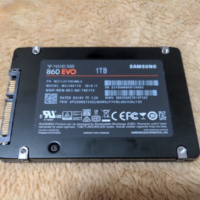 スマホ/家電/カメラSSD 1TB 860 EVO SAMSUNG