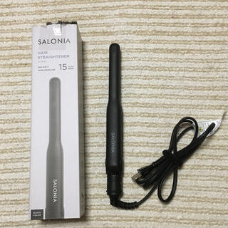 SALONIA  ストレートヘアアイロン　15mm  ブラック(ヘアアイロン)