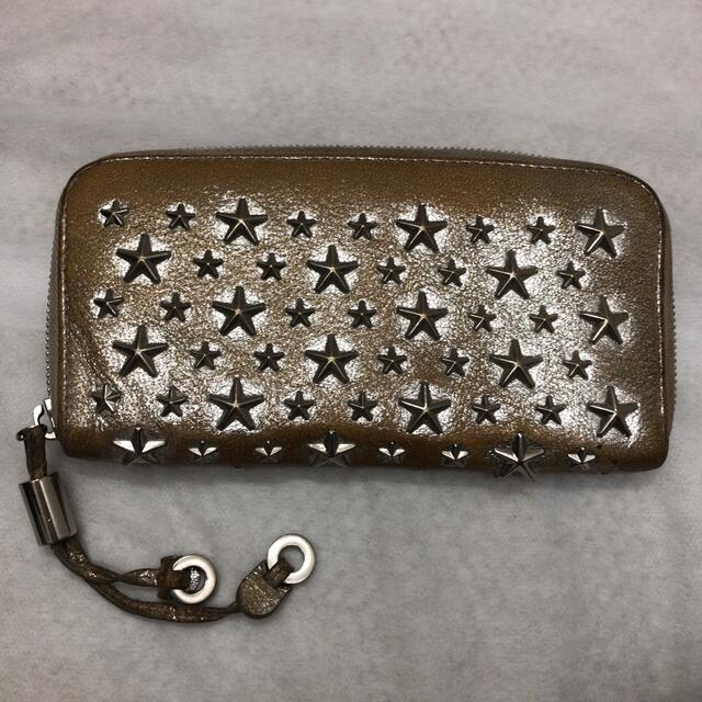 JIMMY CHOO ジミーチュウ 長財布 ラウンドファスナー スタッズ