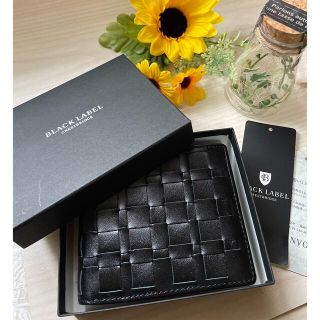 ブラックレーベルクレストブリッジ(BLACK LABEL CRESTBRIDGE)の最終値下ブラックレーベルクレストブリッジ★イントレチャートレザー黒折財布新品箱付(折り財布)