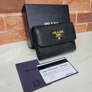 プラダ(PRADA)の希少 美品PRADA☆鑑定済☆サフィアーノ バイカラー 黒+ピンク プラダ財布(財布)