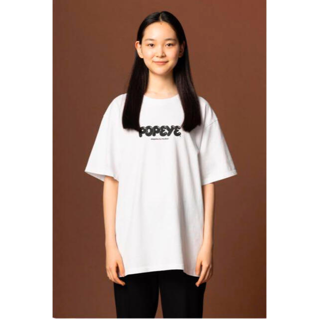 1LDK SELECT(ワンエルディーケーセレクト)のPOPYE ロゴTシャツ ホワイトLサイズ メンズのトップス(Tシャツ/カットソー(半袖/袖なし))の商品写真