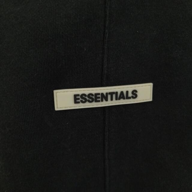 FOG Essentials エフオージー エッセンシャルズ 3M Logo Sweatpant リフレクティブロゴプリントスウェットパンツ ブラック77センチ裾幅